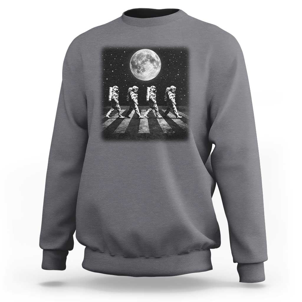 Astronauts Walking In Space Galaxy Moon Planet Sweatshirt