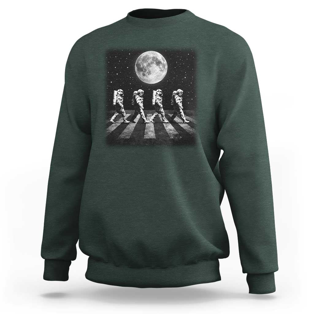 Astronauts Walking In Space Galaxy Moon Planet Sweatshirt
