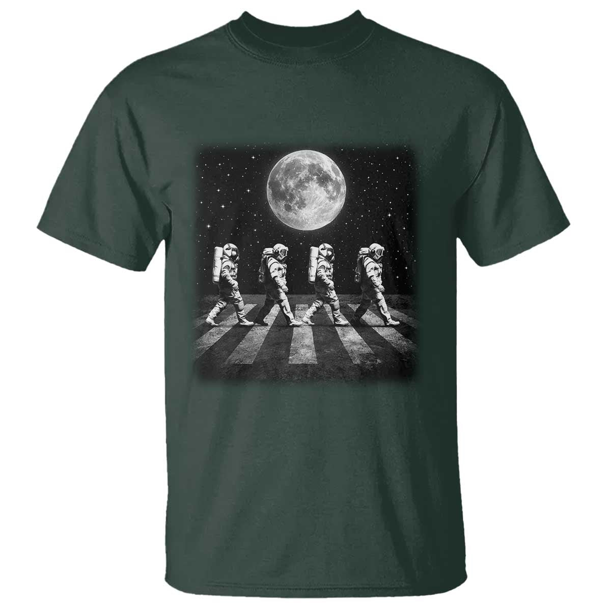 Astronauts Walking In Space Galaxy Moon Planet T Shirt