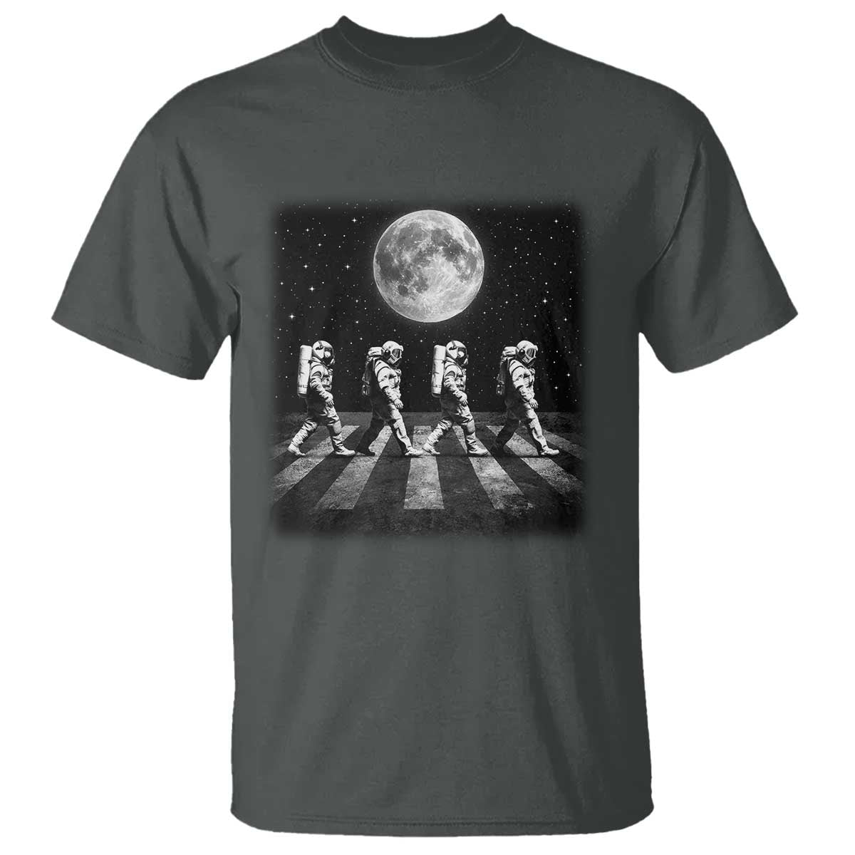 Astronauts Walking In Space Galaxy Moon Planet T Shirt