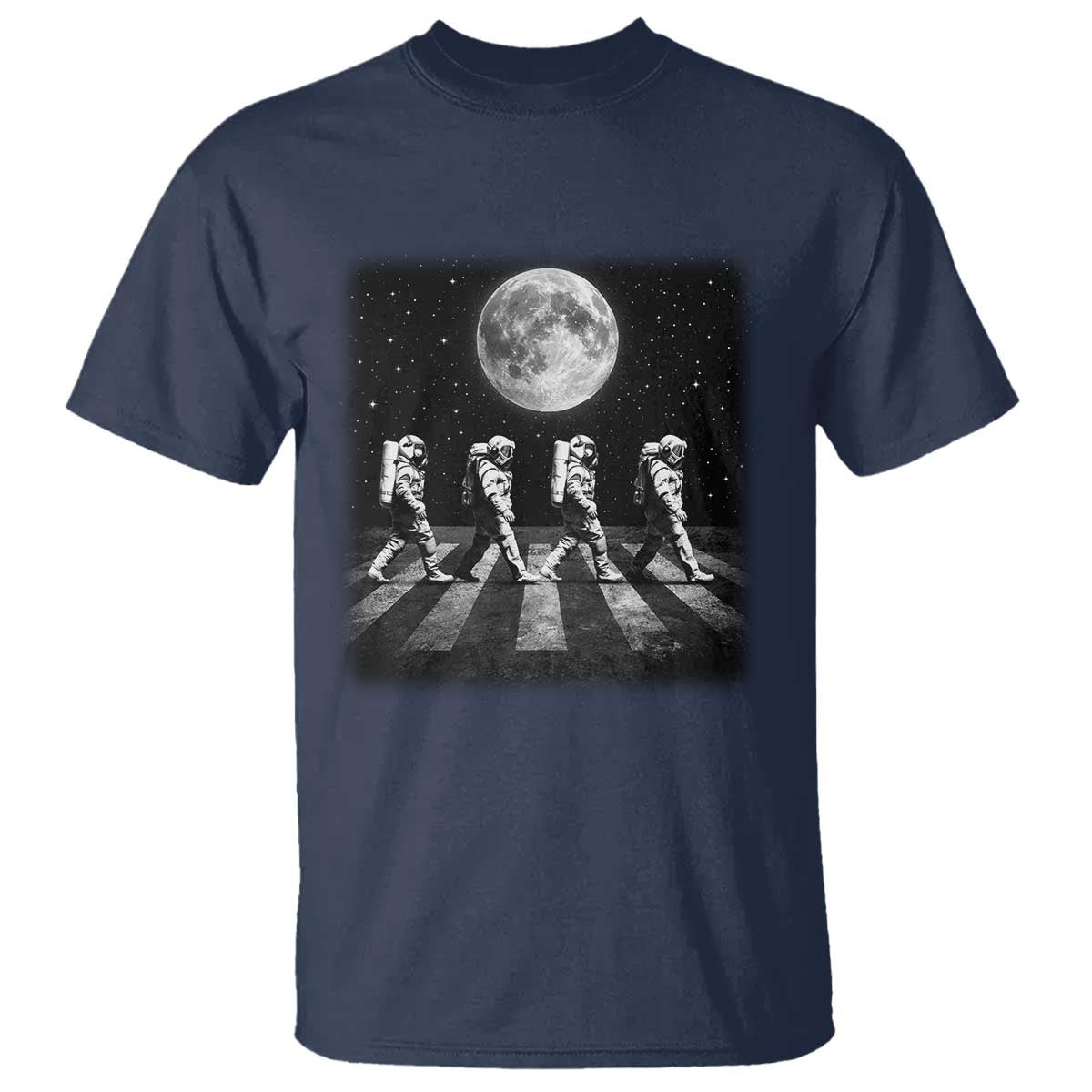Astronauts Walking In Space Galaxy Moon Planet T Shirt