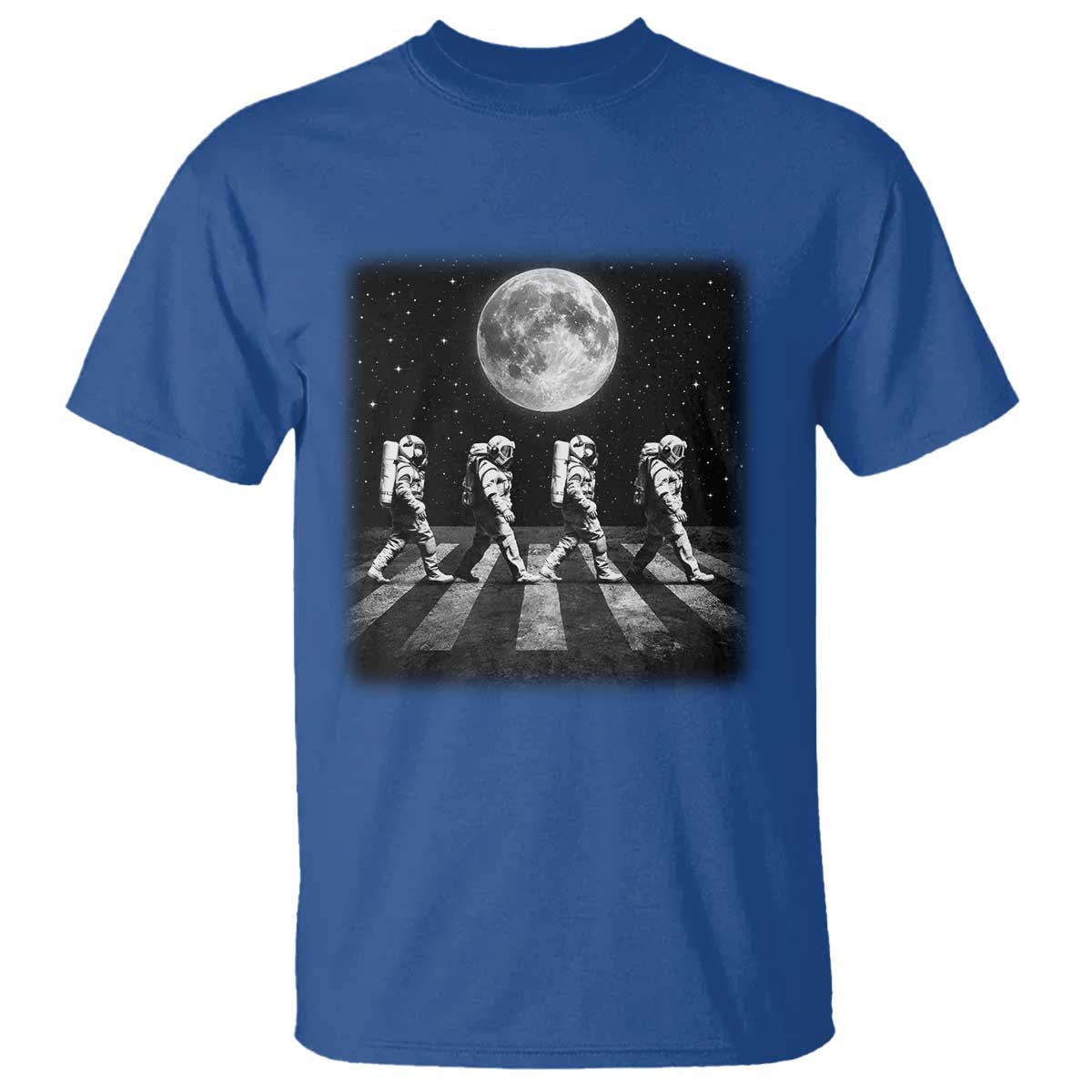 Astronauts Walking In Space Galaxy Moon Planet T Shirt
