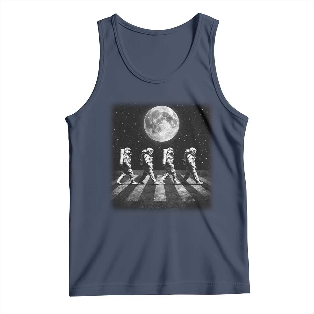 Astronauts Walking In Space Galaxy Moon Planet Tank Top