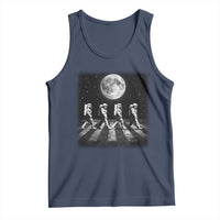 Astronauts Walking In Space Galaxy Moon Planet Tank Top