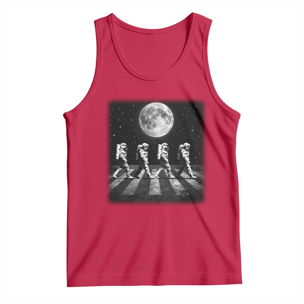 Astronauts Walking In Space Galaxy Moon Planet Tank Top