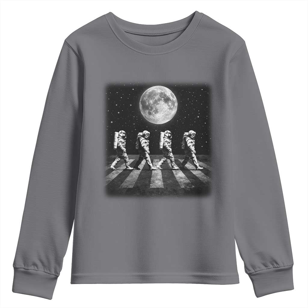 Astronauts Walking In Space Galaxy Moon Planet Youth Sweatshirt