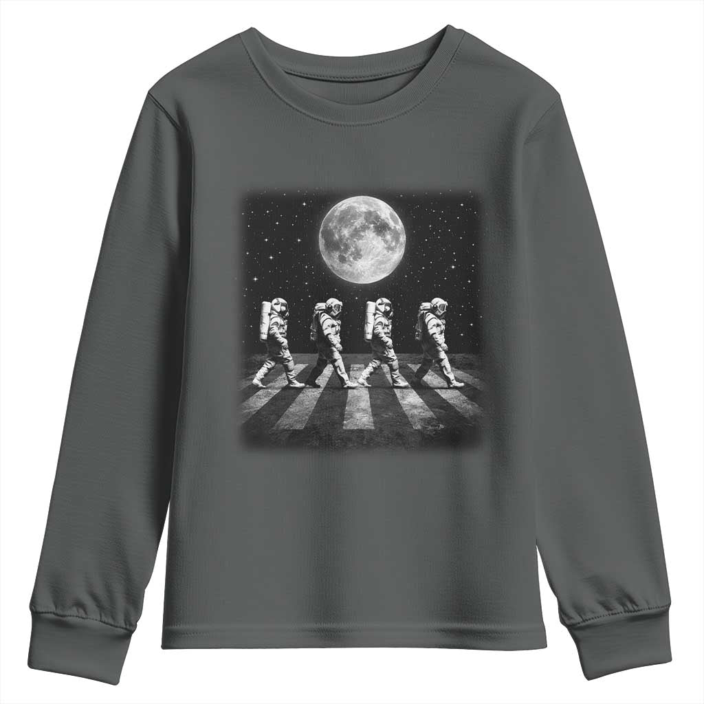 Astronauts Walking In Space Galaxy Moon Planet Youth Sweatshirt