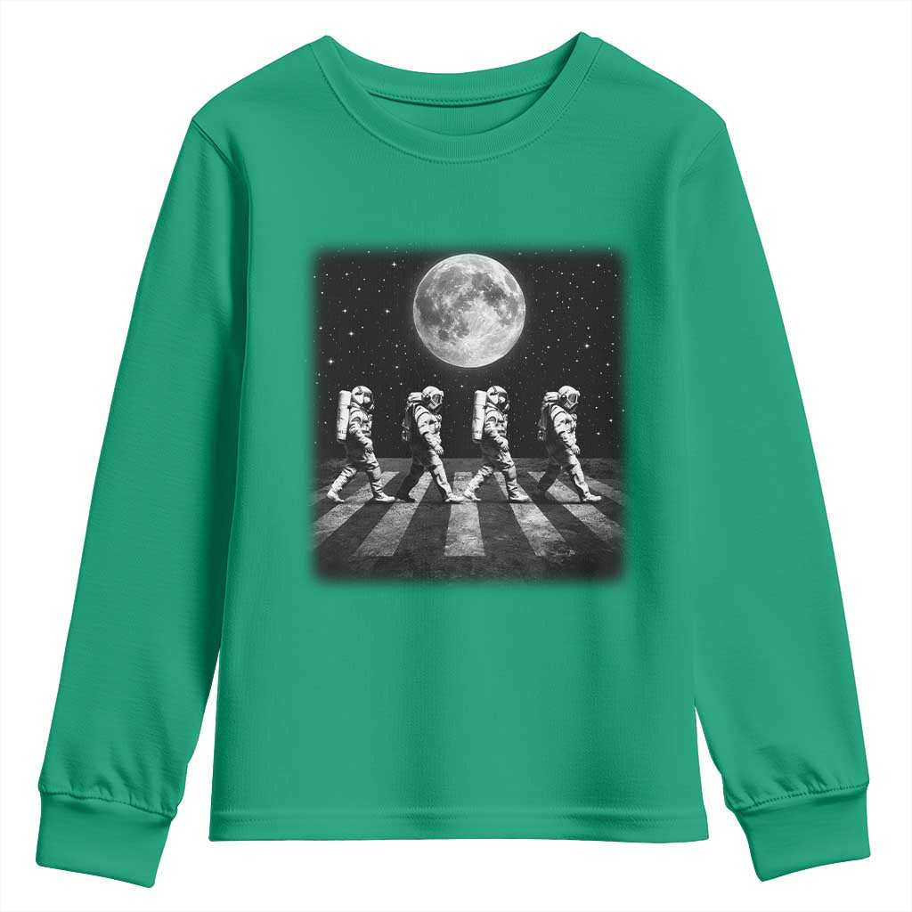 Astronauts Walking In Space Galaxy Moon Planet Youth Sweatshirt
