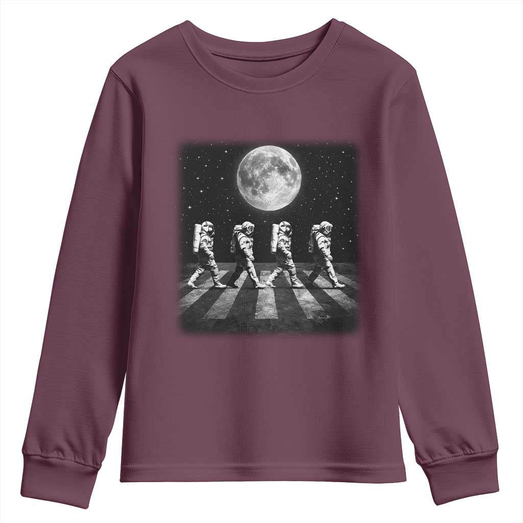 Astronauts Walking In Space Galaxy Moon Planet Youth Sweatshirt