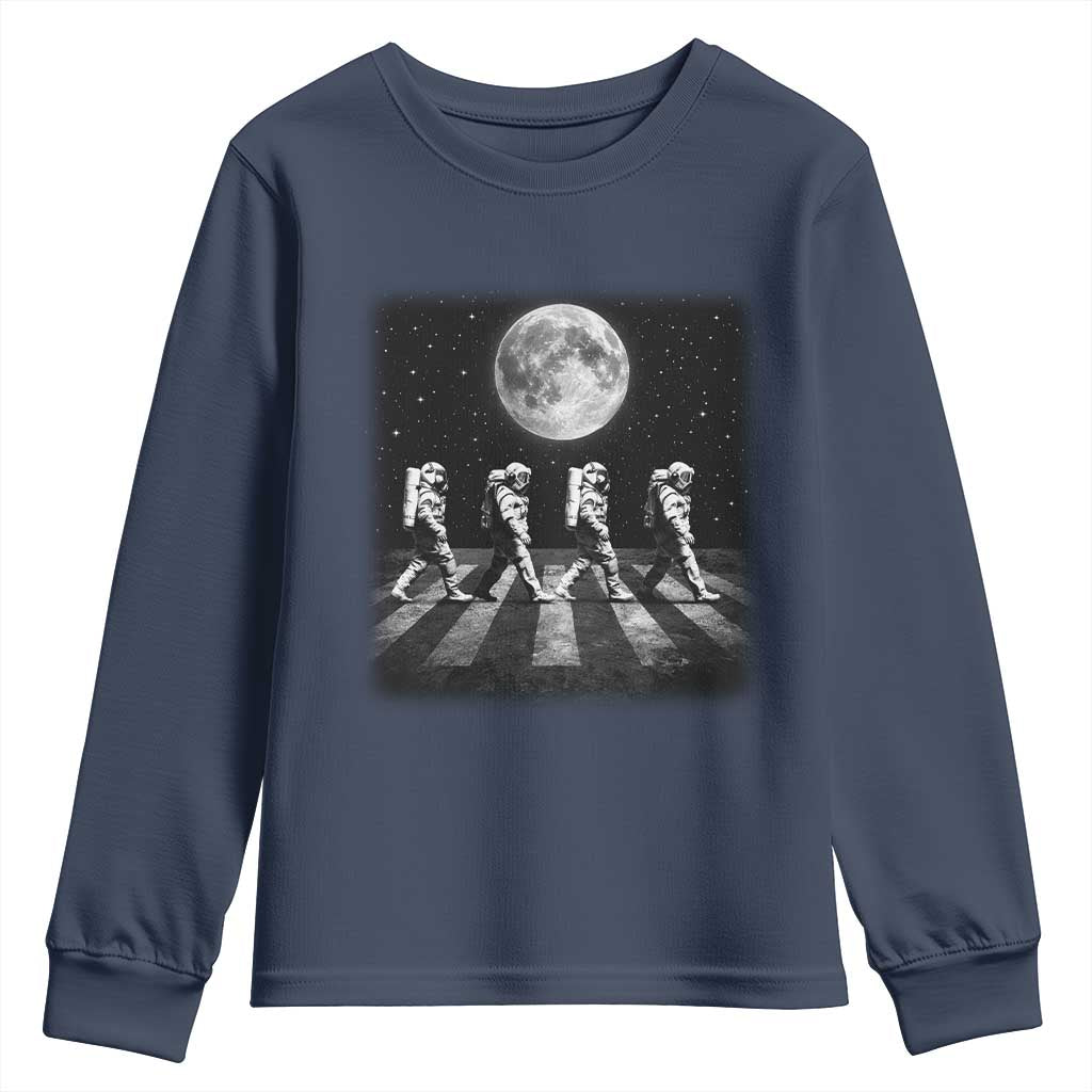 Astronauts Walking In Space Galaxy Moon Planet Youth Sweatshirt