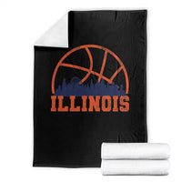 Illinois Fan Throw Blanket IL State Basketball Game Day