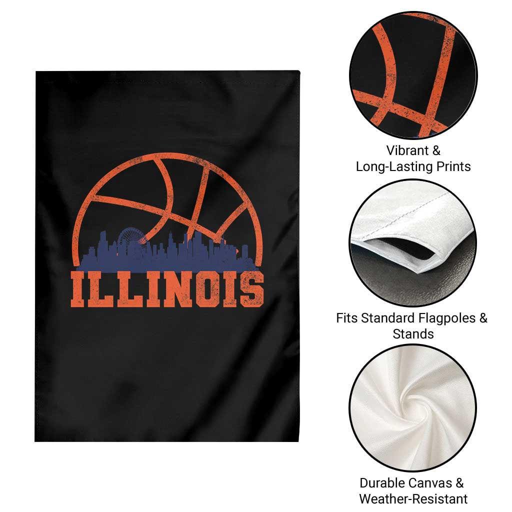 Illinois Fan Garden Flag IL State Basketball Game Day