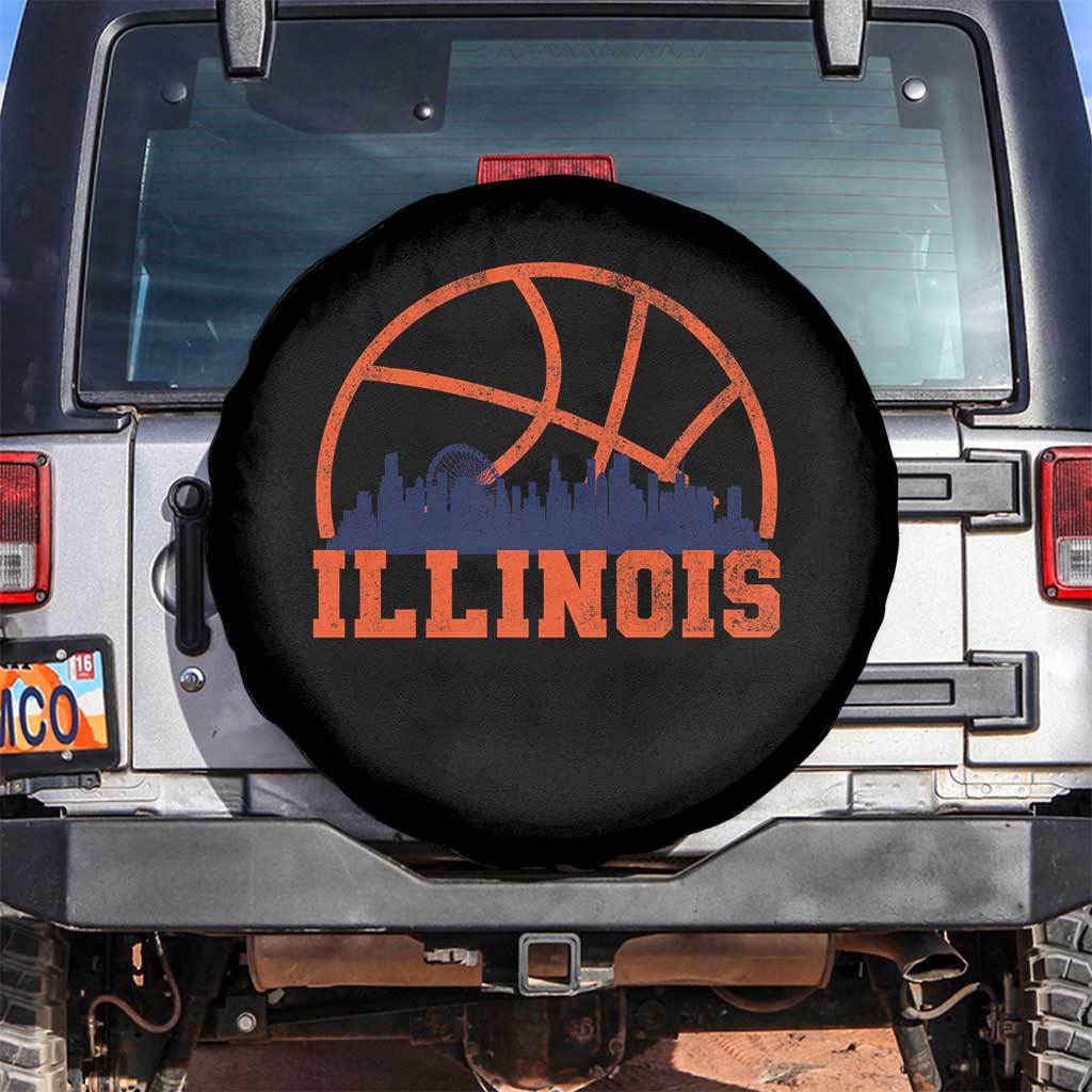Illinois Fan Spare Tire Cover IL State Basketball Game Day