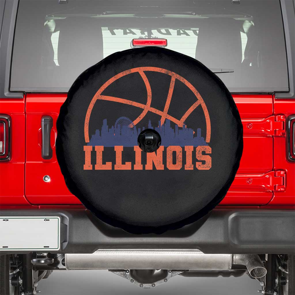 Illinois Fan Spare Tire Cover IL State Basketball Game Day
