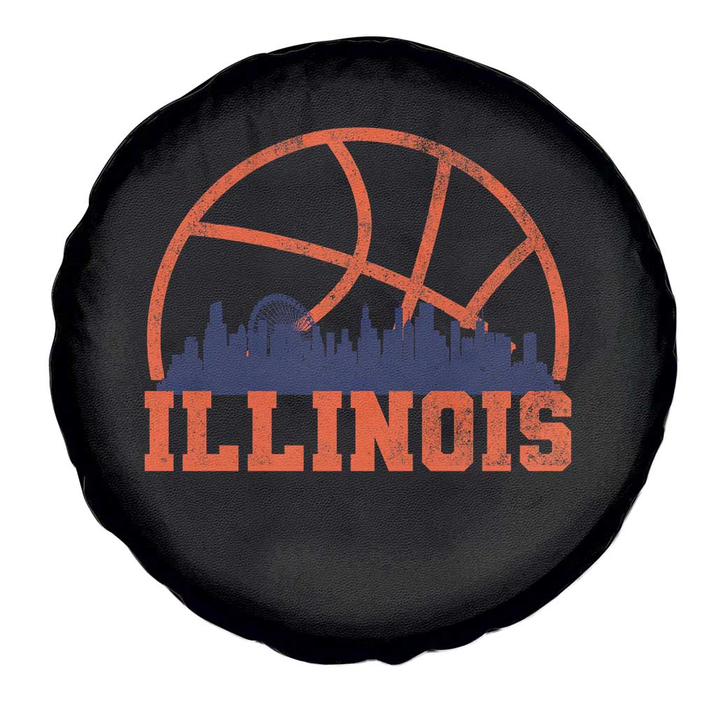 Illinois Fan Spare Tire Cover IL State Basketball Game Day