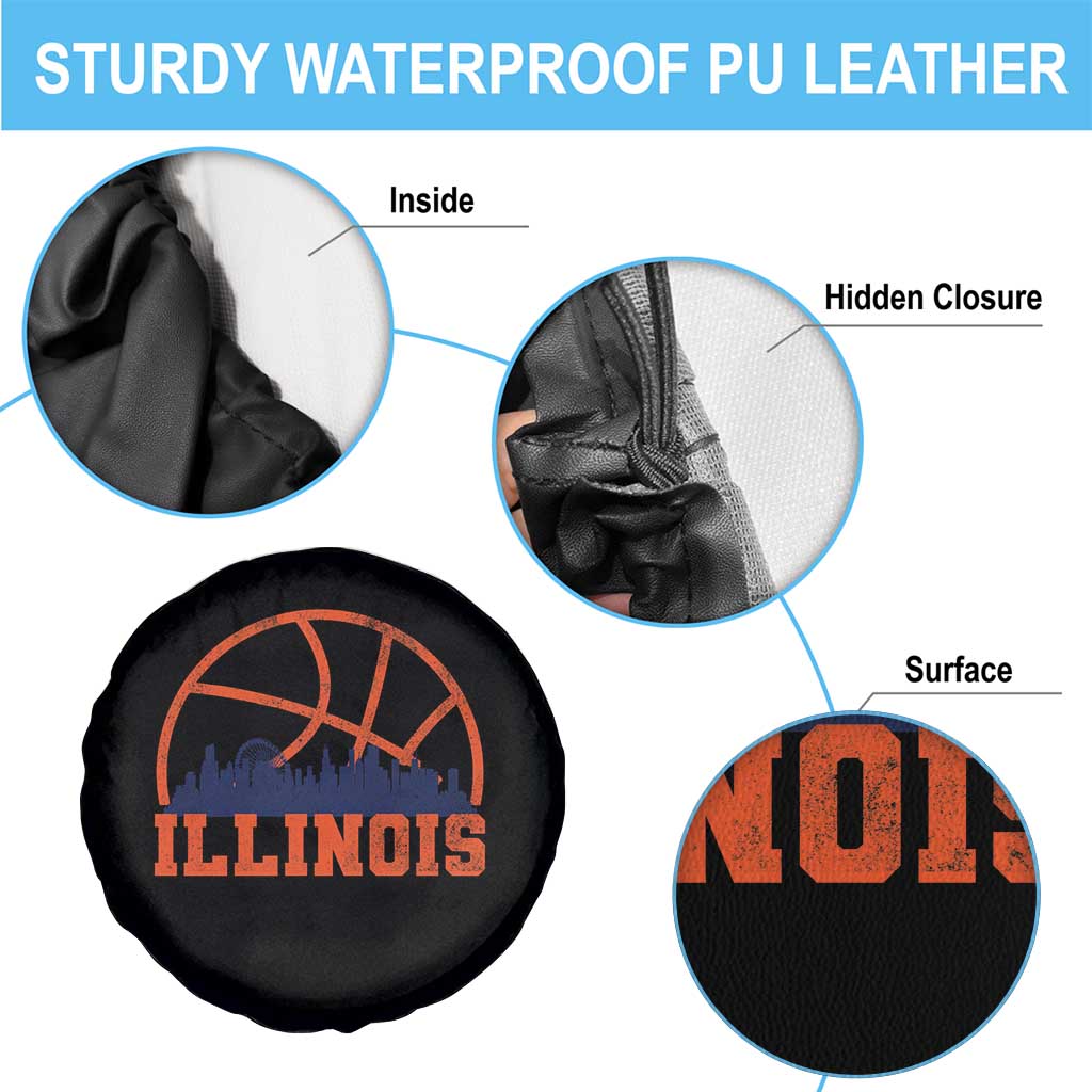 Illinois Fan Spare Tire Cover IL State Basketball Game Day