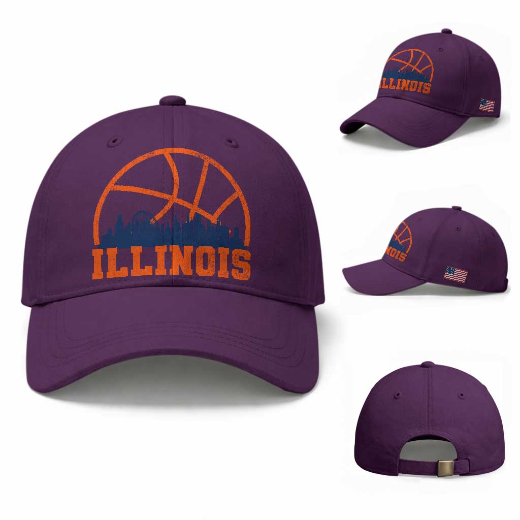 Illinois Fan Baseball Cap IL State Basketball Game Day