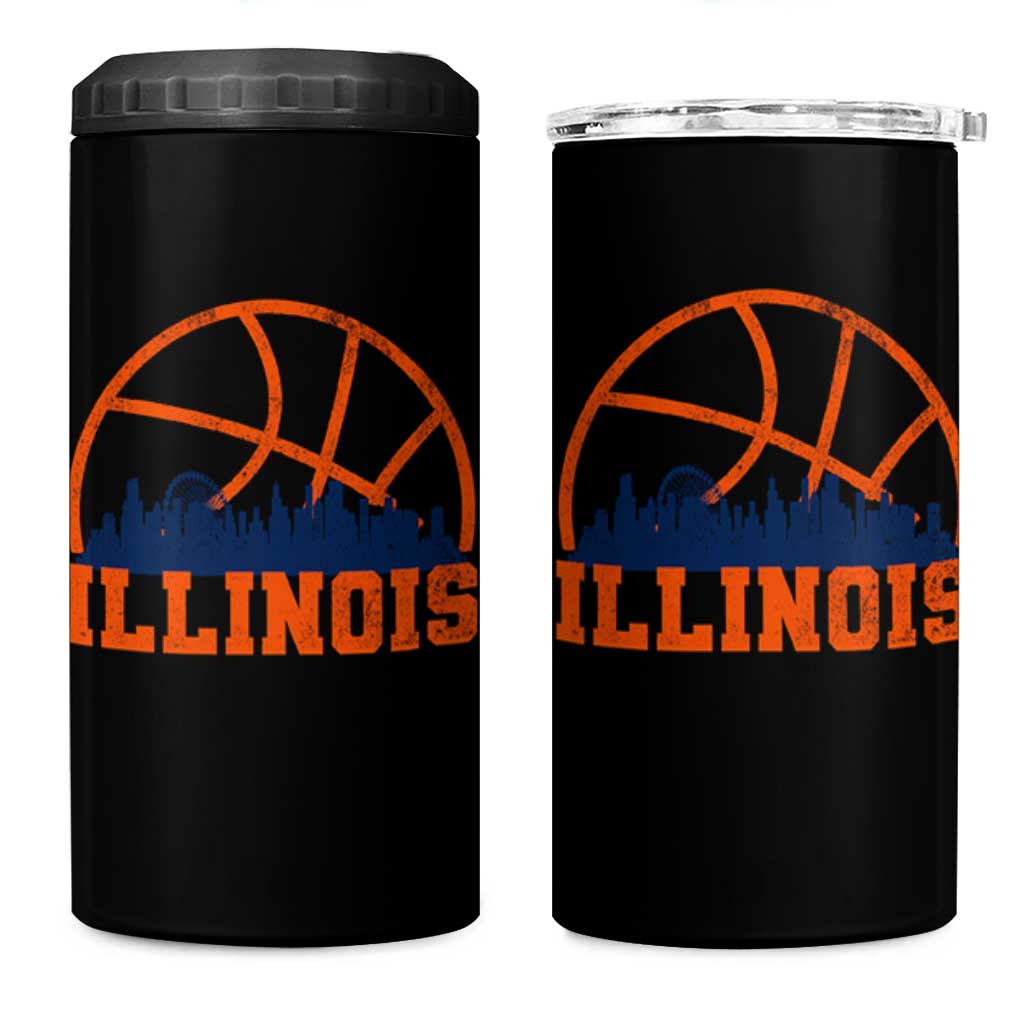Illinois Fan 4 in 1 Can Cooler Tumbler IL State Basketball Game Day