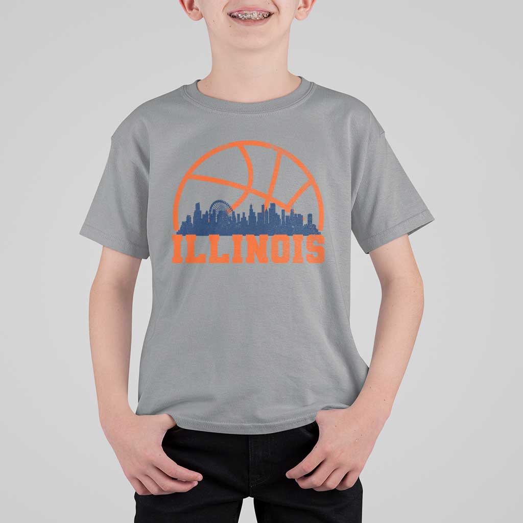 Illinois Fan T Shirt For Kid IL State Basketball Game Day