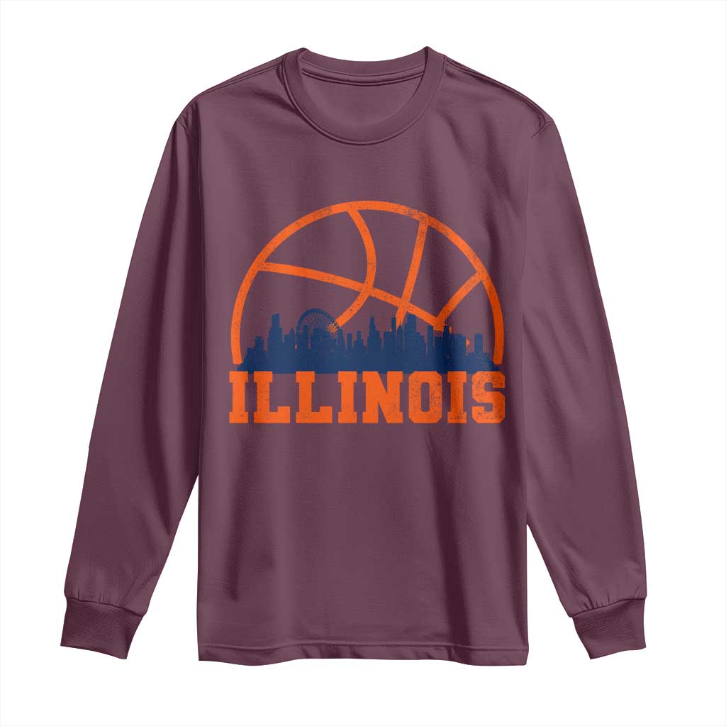 Illinois Fan Long Sleeve Shirt IL State Basketball Game Day