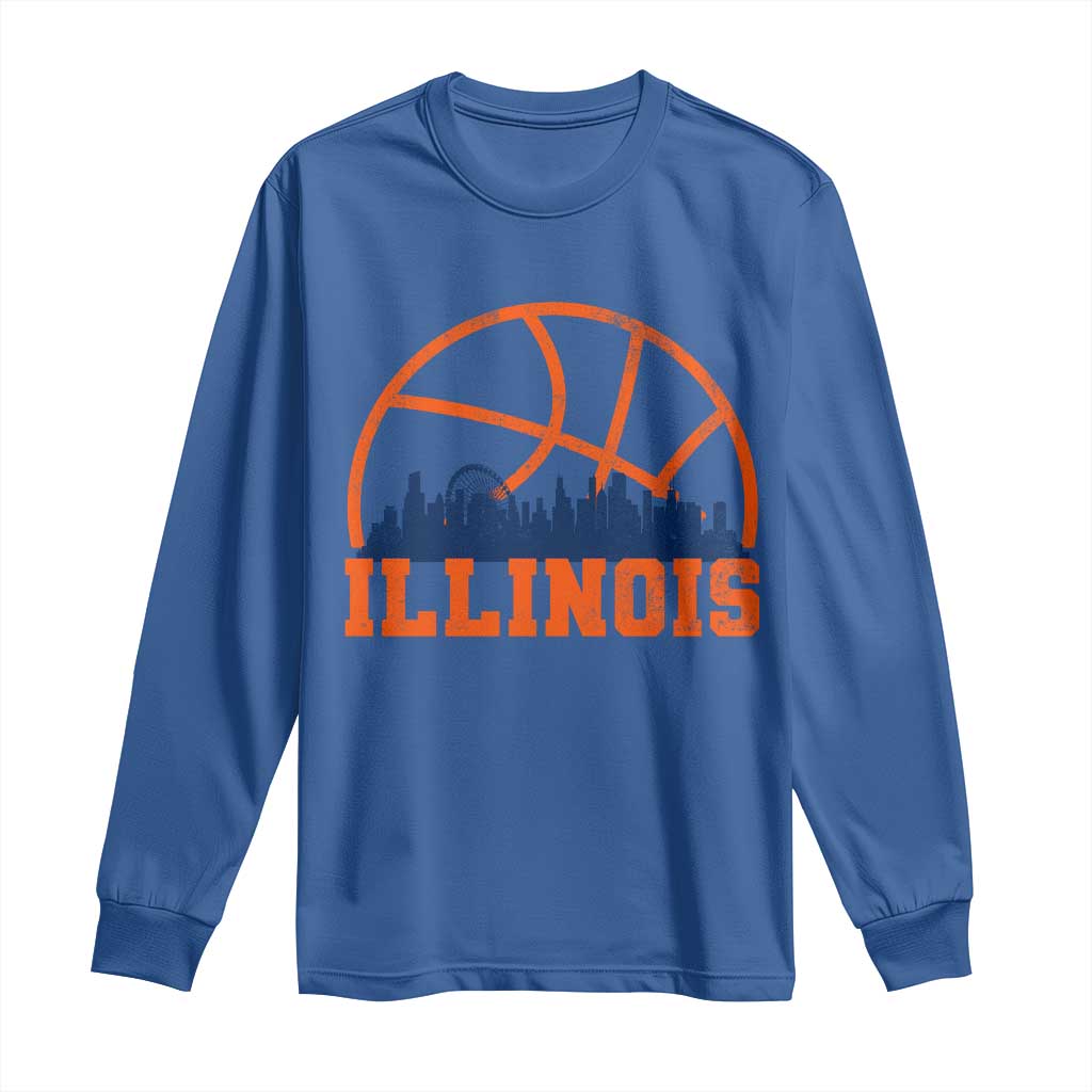 Illinois Fan Long Sleeve Shirt IL State Basketball Game Day