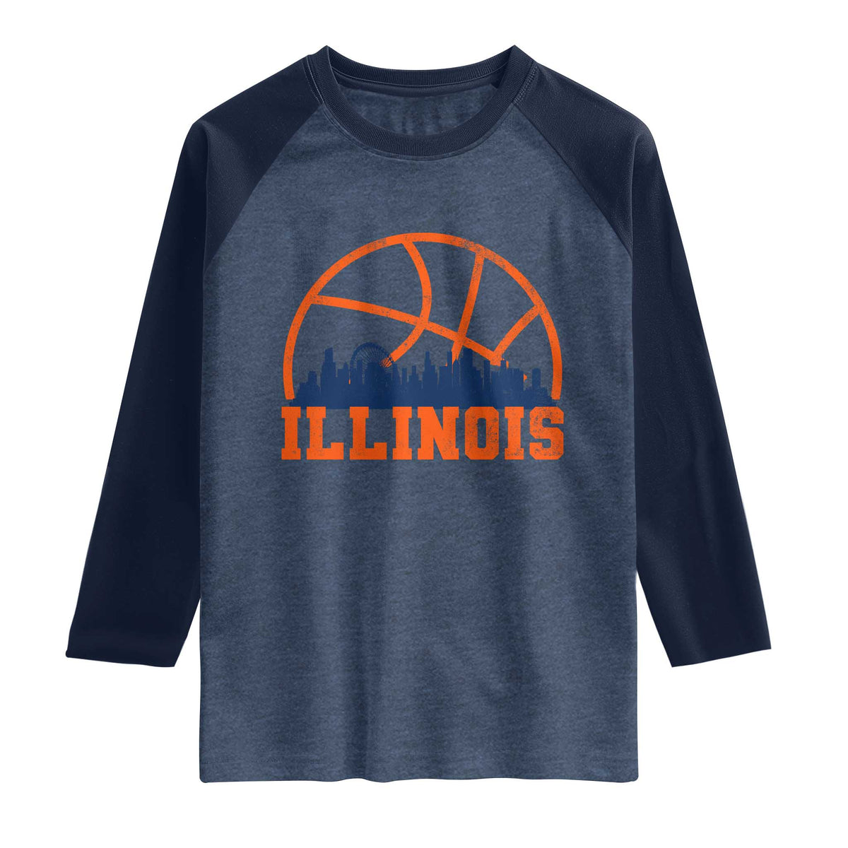 Illinois Fan Raglan Shirt IL State Basketball Game Day