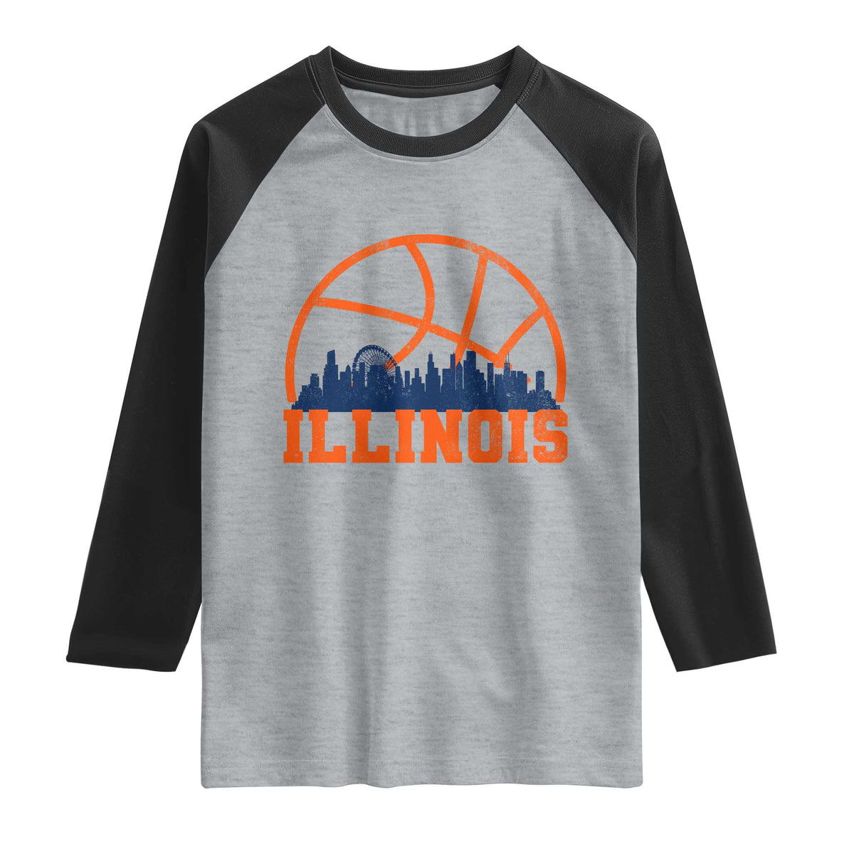 Illinois Fan Raglan Shirt IL State Basketball Game Day