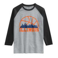 Illinois Fan Raglan Shirt IL State Basketball Game Day