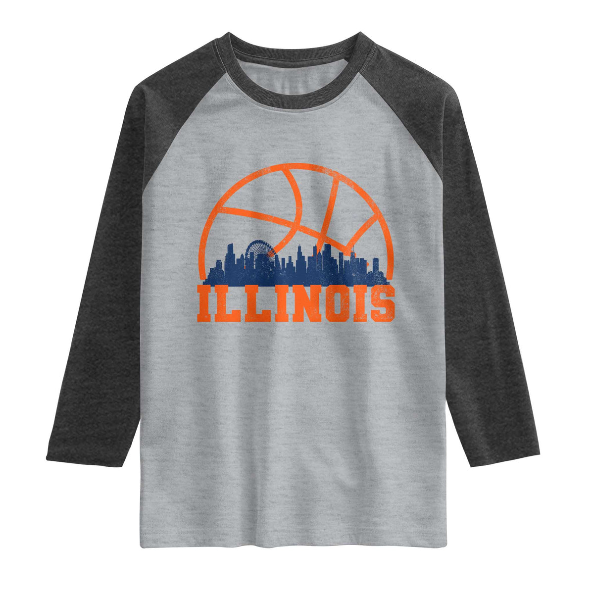Illinois Fan Raglan Shirt IL State Basketball Game Day