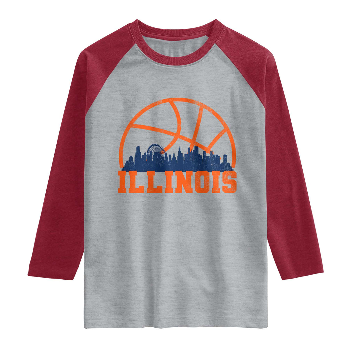 Illinois Fan Raglan Shirt IL State Basketball Game Day