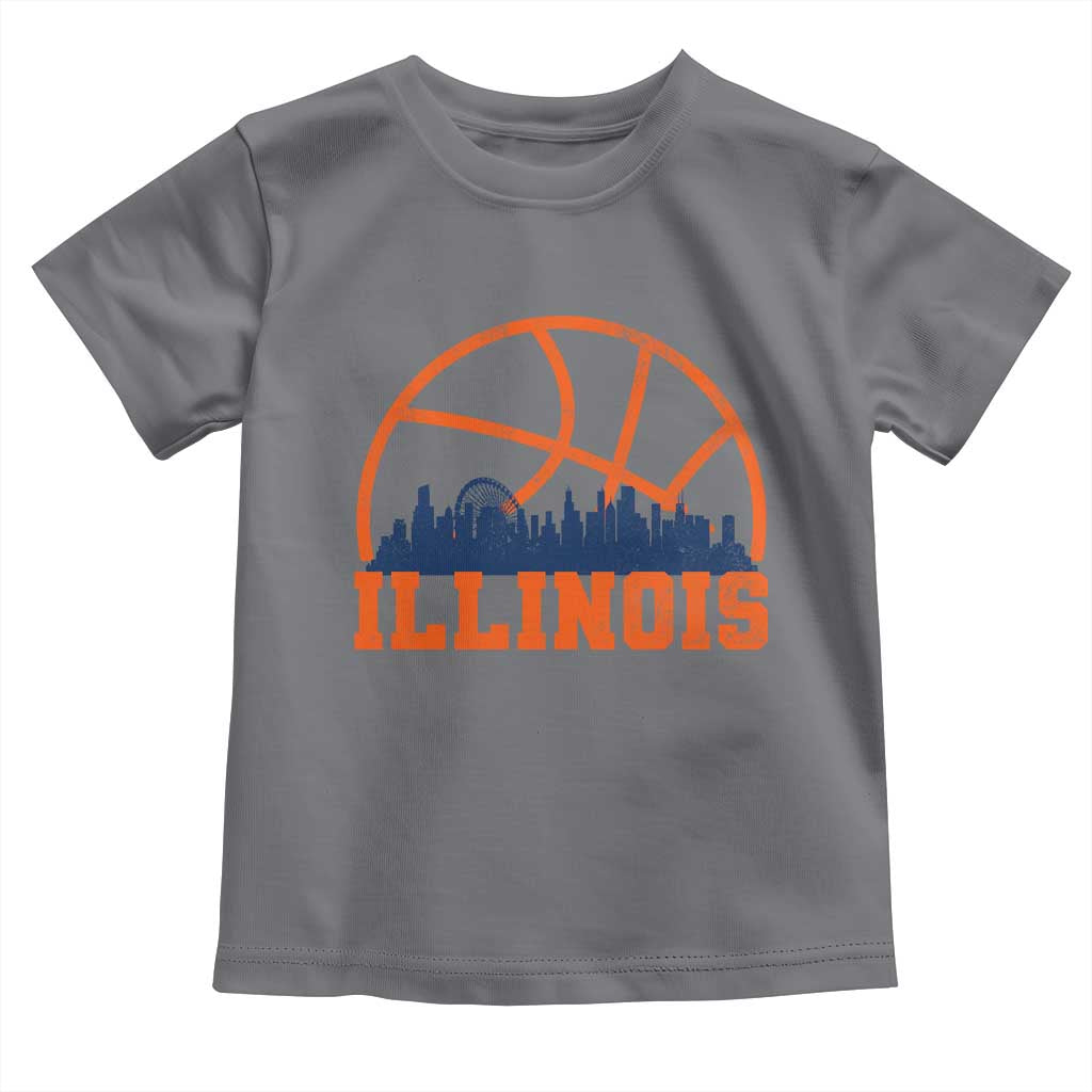 Illinois Fan Toddler T Shirt IL State Basketball Game Day