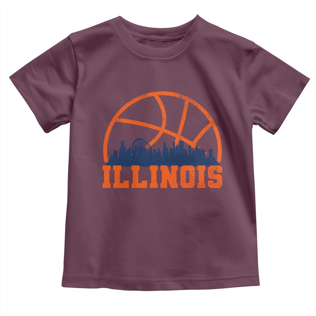Illinois Fan Toddler T Shirt IL State Basketball Game Day