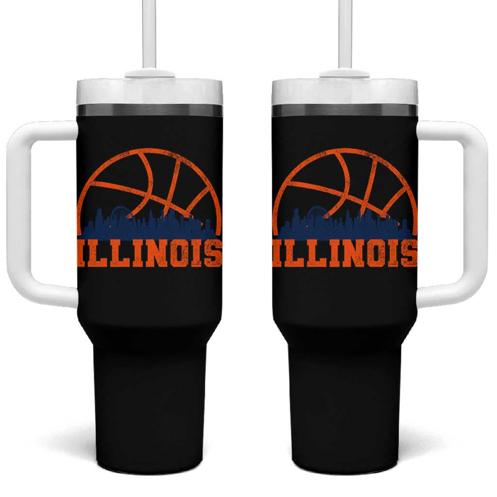 Illinois Fan Tumbler With Handle IL State Basketball Game Day
