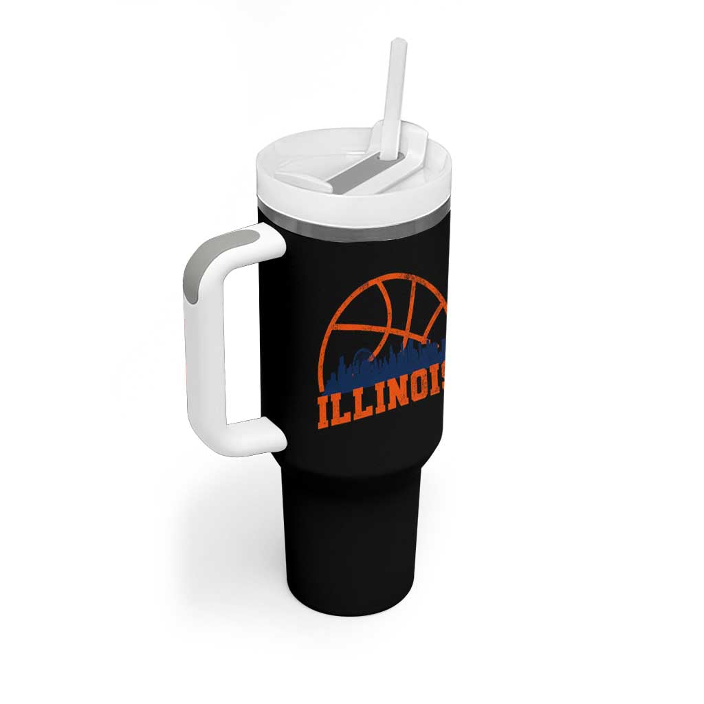 Illinois Fan Tumbler With Handle IL State Basketball Game Day