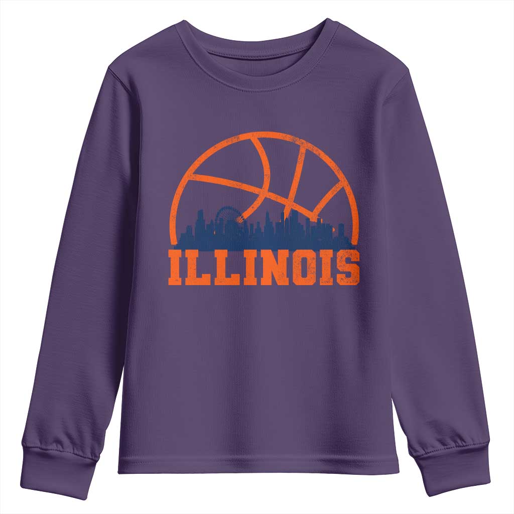 Illinois Fan Youth Sweatshirt IL State Basketball Game Day