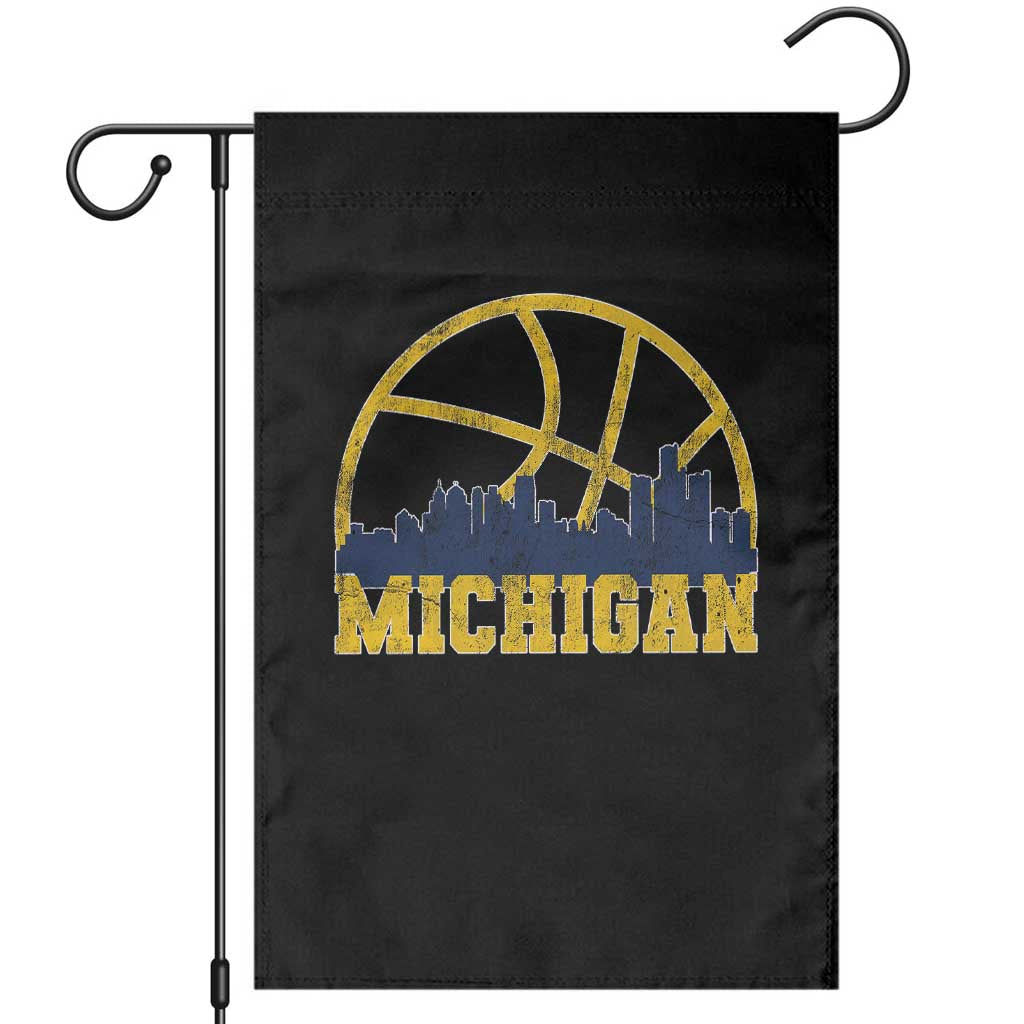 Michigan Fan Basketball Grooves Skyline MI State Garden Flag