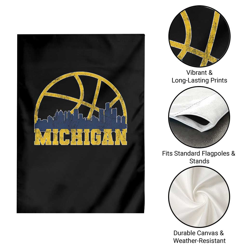 Michigan Fan Basketball Grooves Skyline MI State Garden Flag