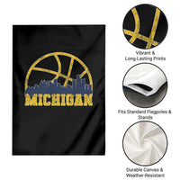 Michigan Fan Basketball Grooves Skyline MI State Garden Flag