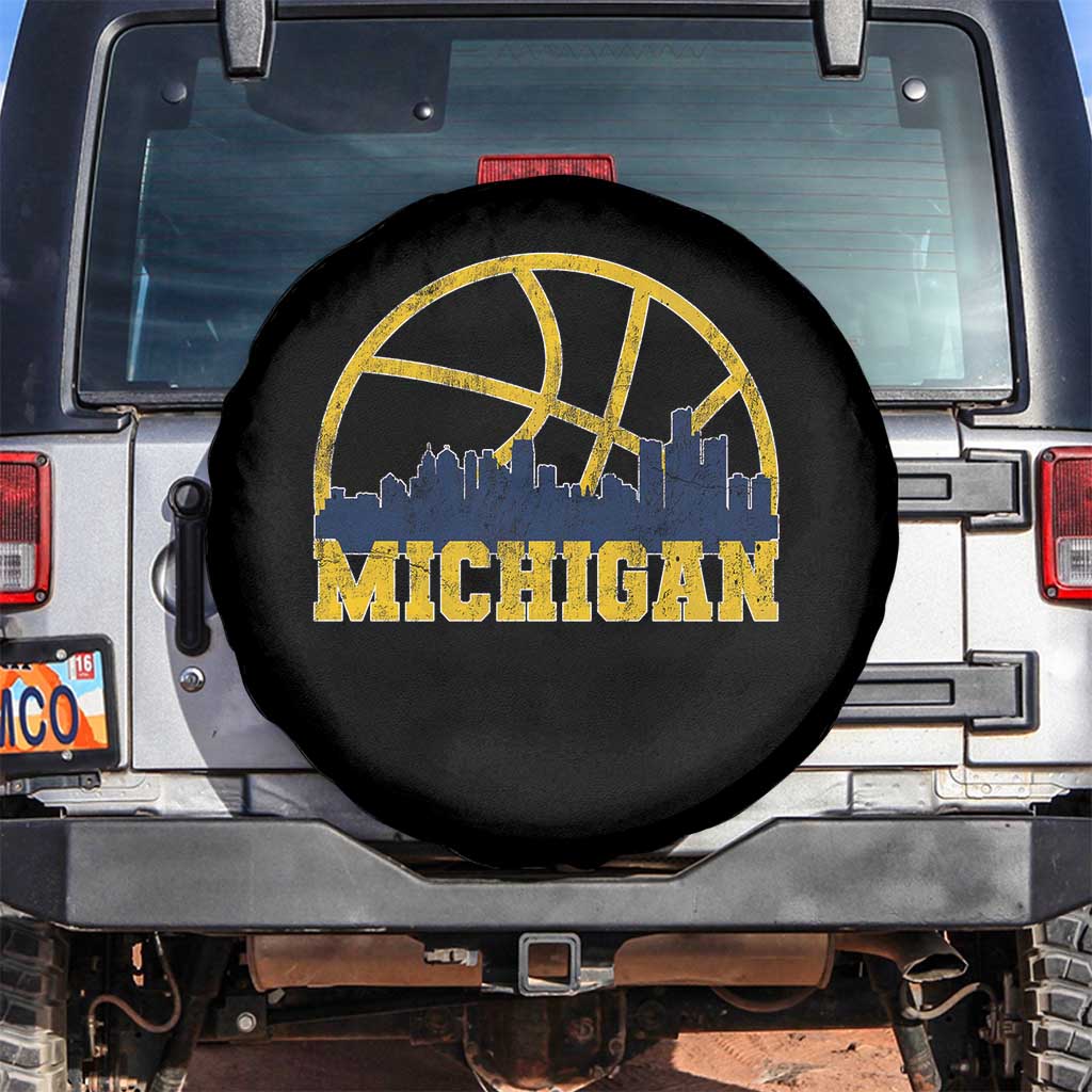 Michigan Fan Basketball Grooves Skyline MI State Spare Tire Cover