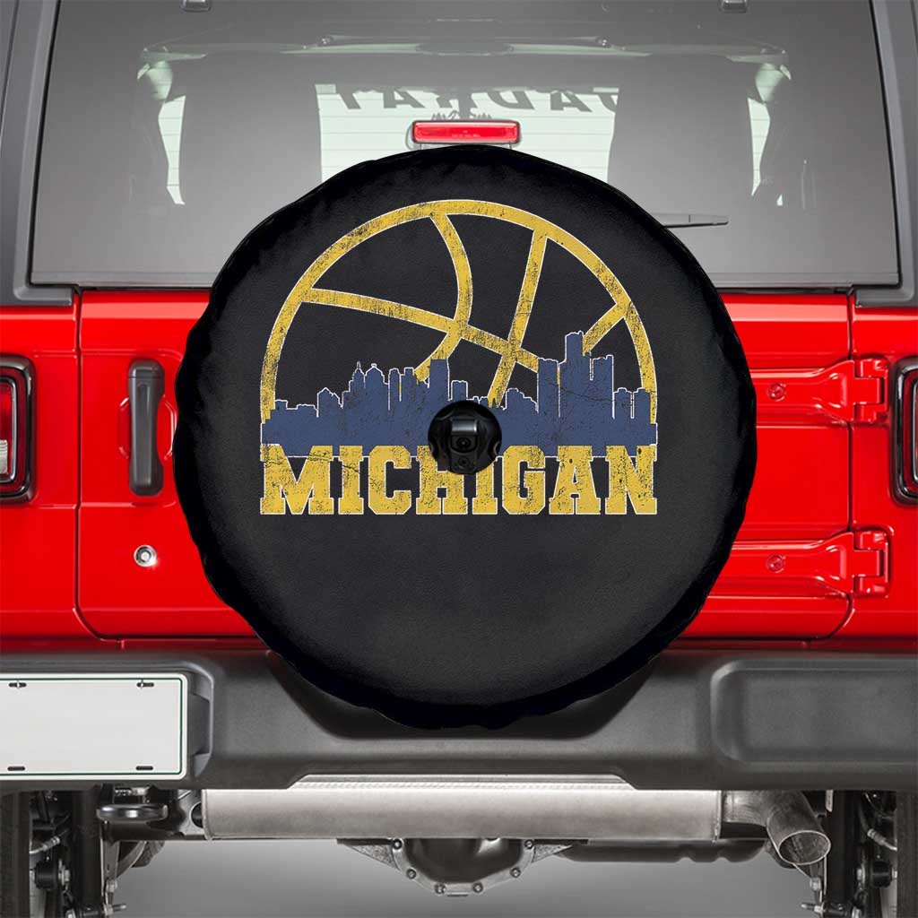 Michigan Fan Basketball Grooves Skyline MI State Spare Tire Cover