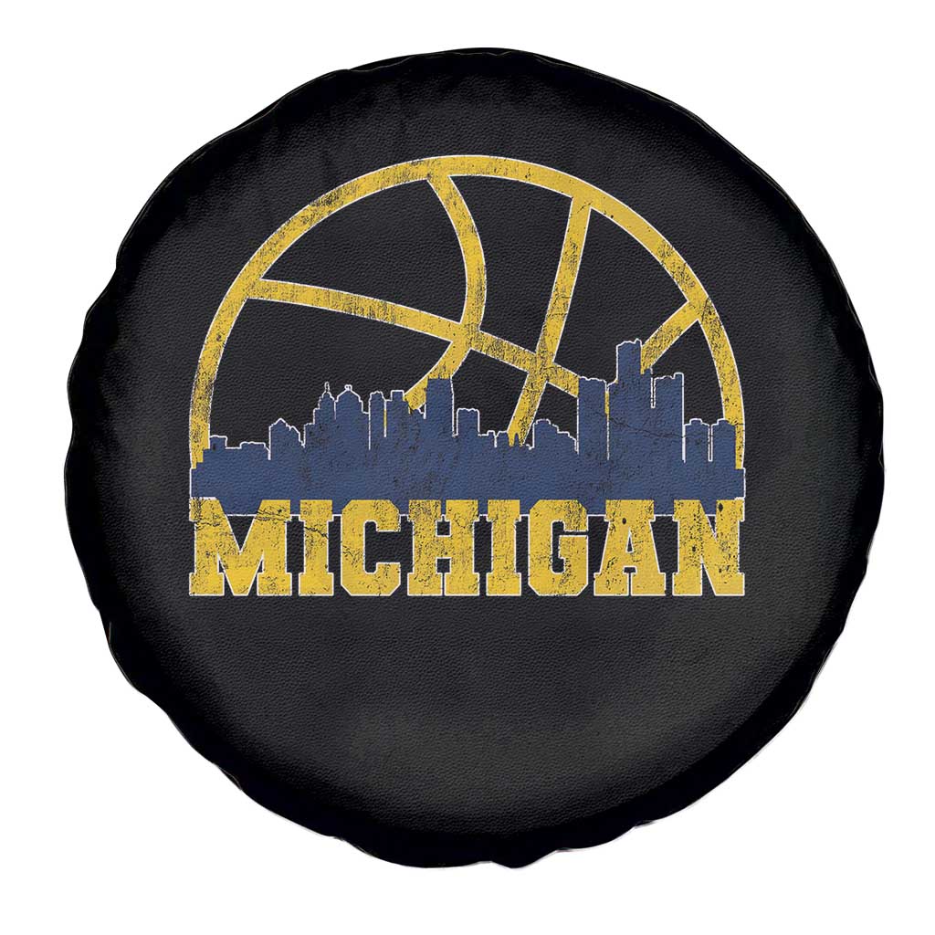Michigan Fan Basketball Grooves Skyline MI State Spare Tire Cover