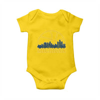 Michigan Fan Basketball Grooves Skyline MI State Baby Onesie