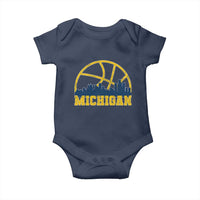 Michigan Fan Basketball Grooves Skyline MI State Baby Onesie