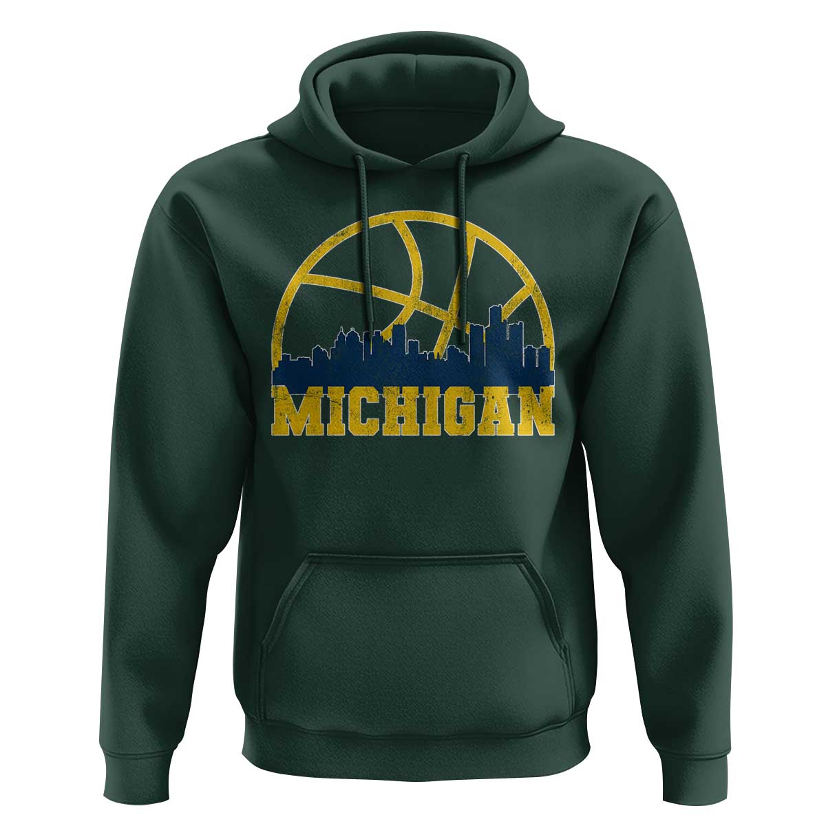 Michigan Fan Basketball Grooves Skyline MI State Hoodie