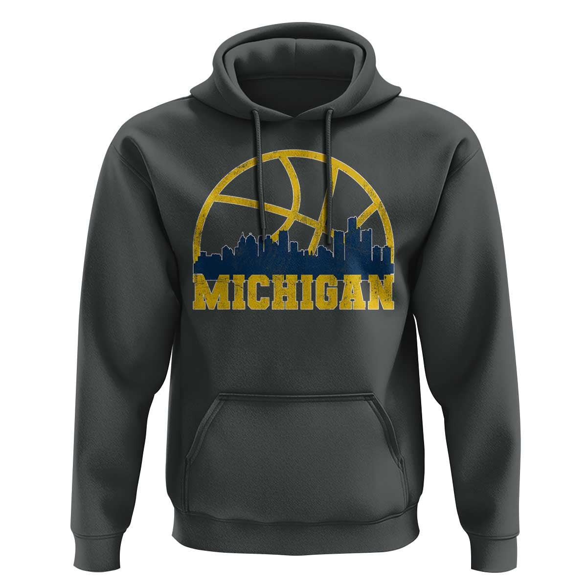 Michigan Fan Basketball Grooves Skyline MI State Hoodie