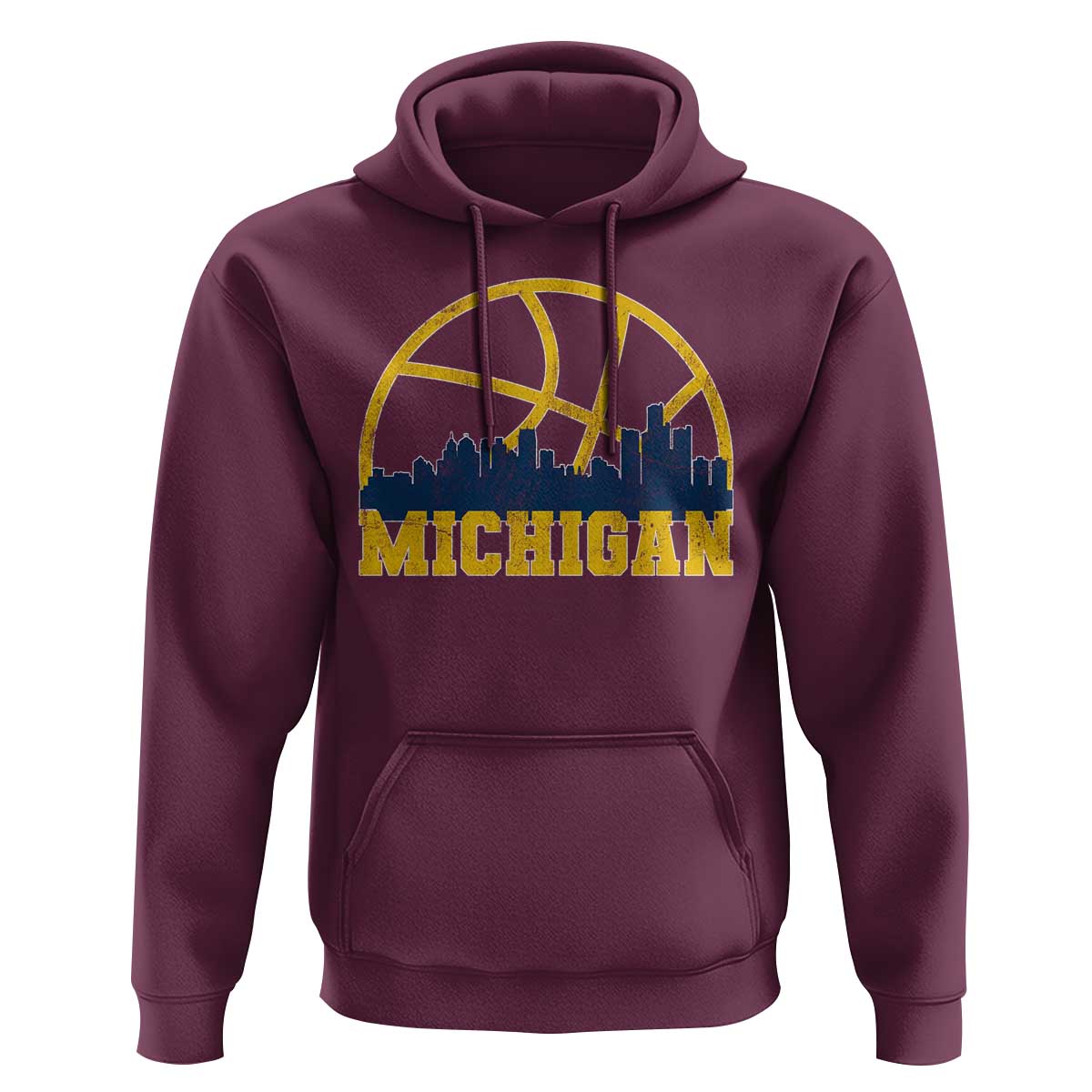 Michigan Fan Basketball Grooves Skyline MI State Hoodie