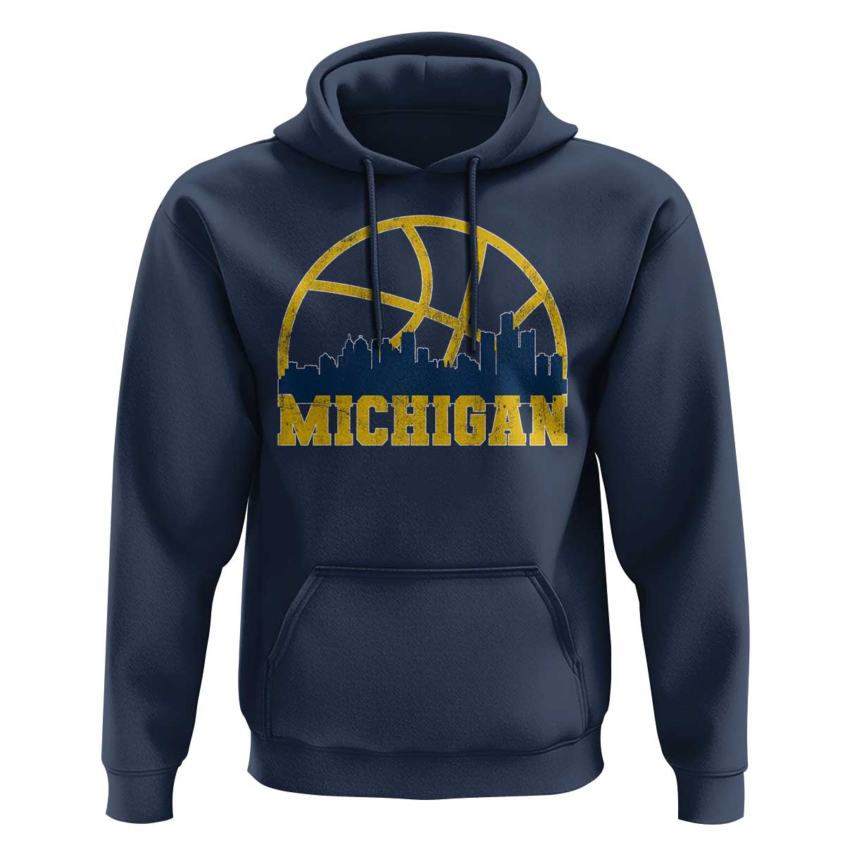 Michigan Fan Basketball Grooves Skyline MI State Hoodie