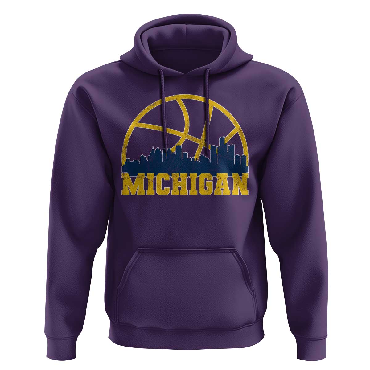 Michigan Fan Basketball Grooves Skyline MI State Hoodie