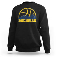 Michigan Fan Basketball Grooves Skyline MI State Sweatshirt