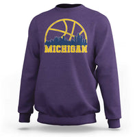 Michigan Fan Basketball Grooves Skyline MI State Sweatshirt